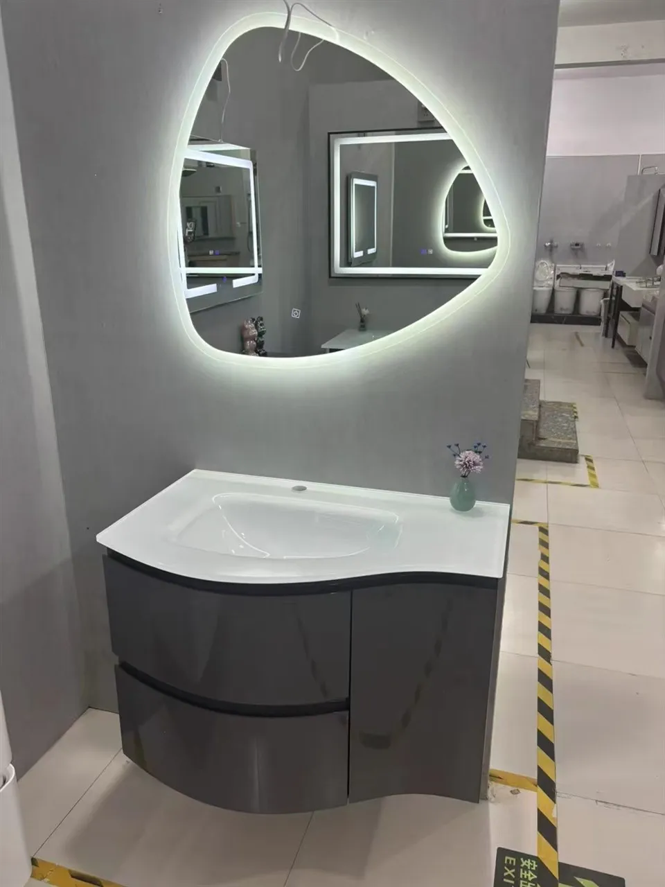 Glass Basin Bathroom Cabinet